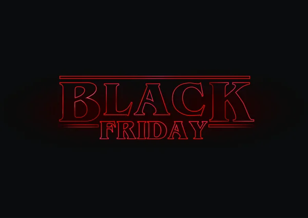 Black Friday Red Sign Conceptual Design Sales Poster — Stock Vector