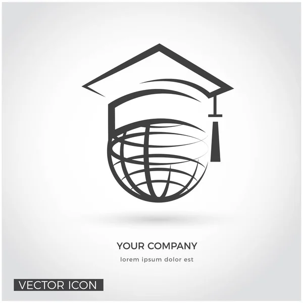 Globe Avec Chapeau Graduation — Image vectorielle