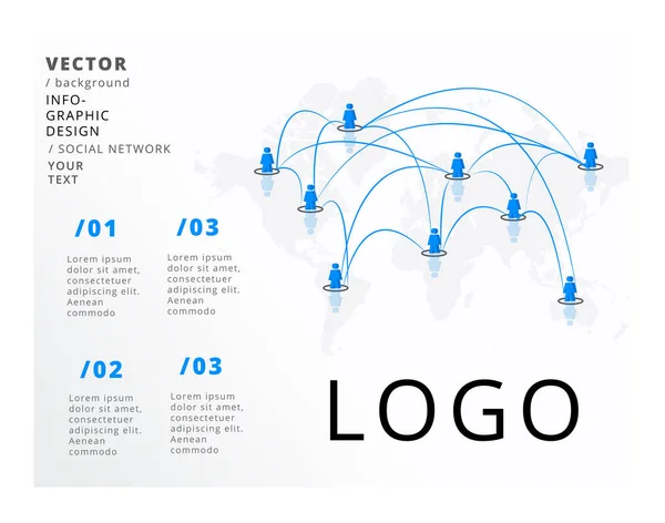 Social Network Vector Infographic — Stock Vector