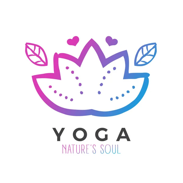 Dibujado Mano Flor Loto Diseño Vectores Logotipo Yoga — Vector de stock