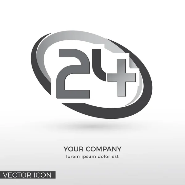 Двадцать Четыре Часа Logo Icon — стоковый вектор