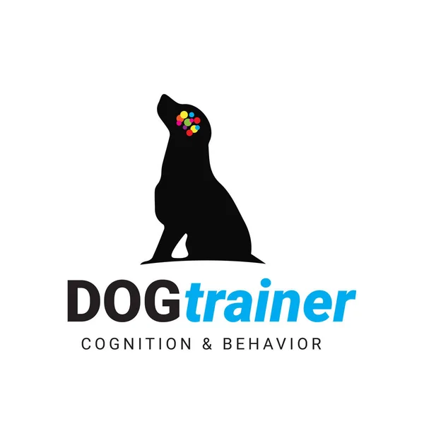 Logo Entrenamiento Para Perros Perro Psicología Comportamiento Icono — Archivo Imágenes Vectoriales