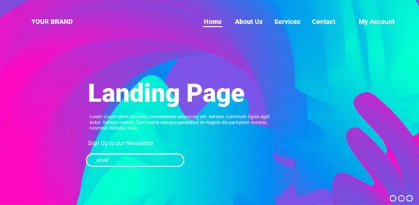 Abstract Wave Color Landing Page Футристістічного Обладнання Колорфуль Головна Темллат — стоковий вектор