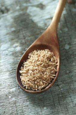 Tahta kaşık kahverengi pirinç 