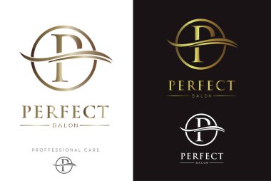Daire Logo / Simge Lüks Altın Monogram P 