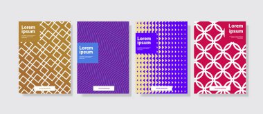 Minimal geometrik parlak renkler arka plan şablon seti 