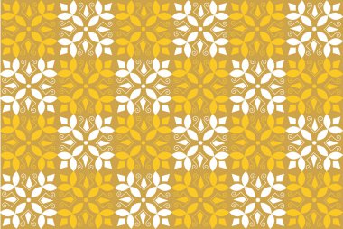 dijital desen resimleme, sarı ve beyaz süsler