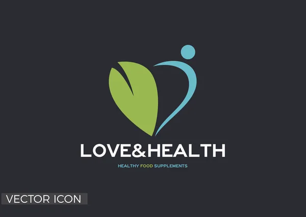 Logotipo Amor Salud Vector — Archivo Imágenes Vectoriales