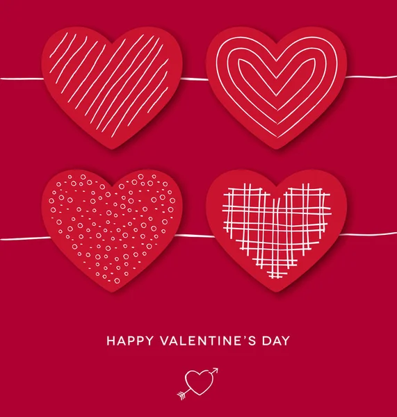 Día San Valentín Vector Square Card — Archivo Imágenes Vectoriales