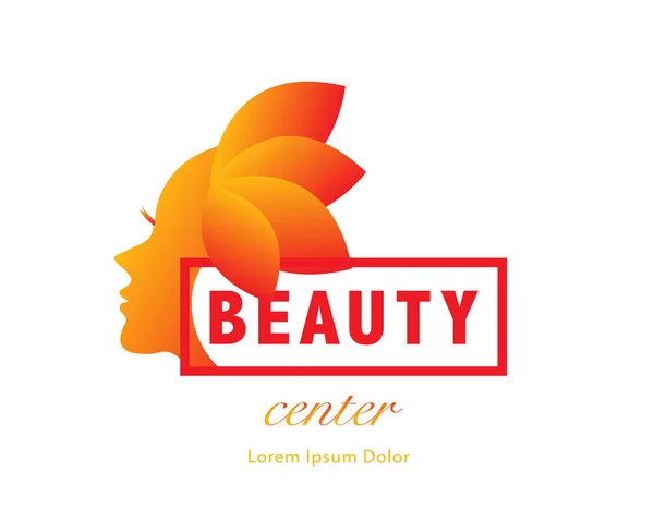 Schönheitssalon Logo Vorlage Frau Gesicht Silhouette Blume Spa Logo Beauty — Stockvektor