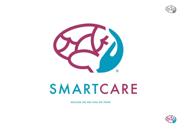 Modèle Minimal Logo Soins Céréal Protection Céréal Smart Logo Créatif — Image vectorielle