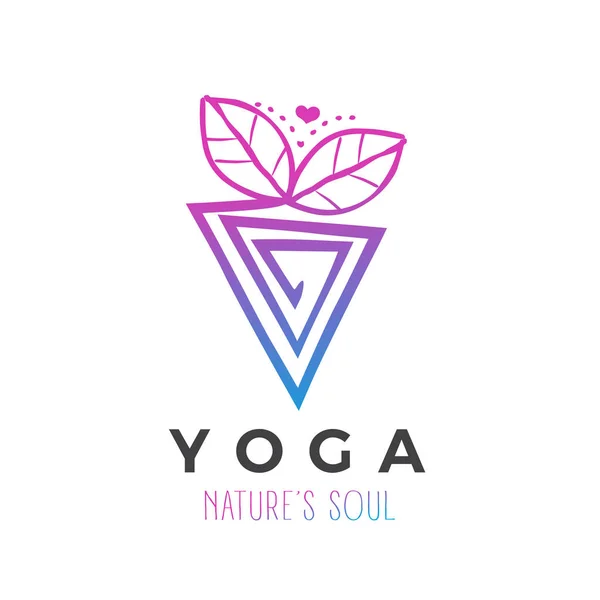 Dibujado Mano Diseño Vectores Logotipo Yoga — Vector de stock