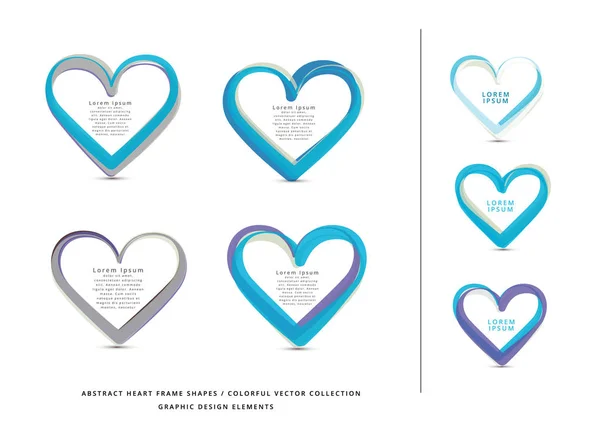 Vector Resumen Corazón Corazón Elementos Colección — Archivo Imágenes Vectoriales