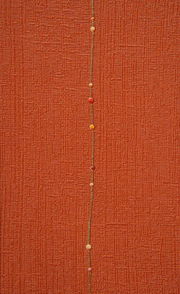 Red Wallpaper Crack Pins Wall — Stock Photo, Image