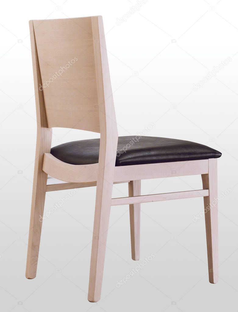 Isolated wooden  chair, furniture design