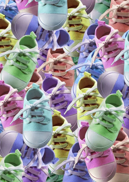 Colorido Crianças Sapatos Fundo — Fotografia de Stock