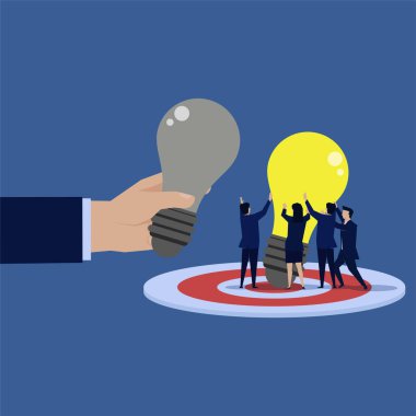 İş adamları yeni bir fikir için fikir değiştiriyor. Business Landing Sayfa Şablonu.