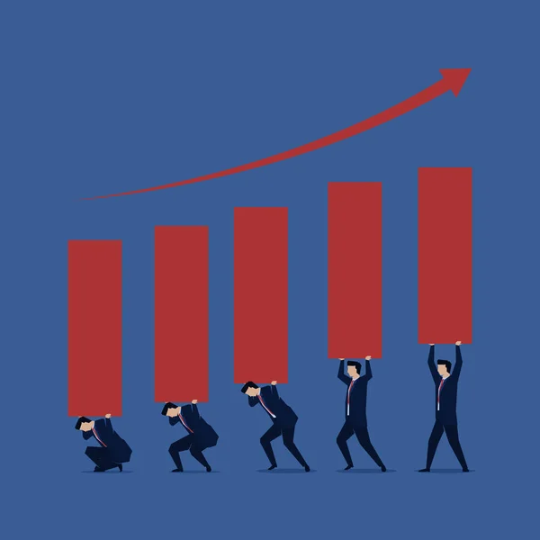 Hombre Negocios Iluminó Gráfico Plantilla Página Aterrizaje Empresarial — Vector de stock