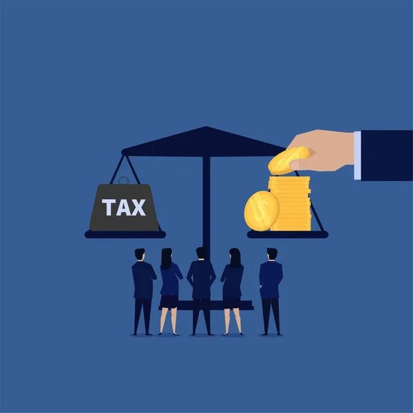 Балансировка Бизнеса Между Доходом Налогом — стоковый вектор