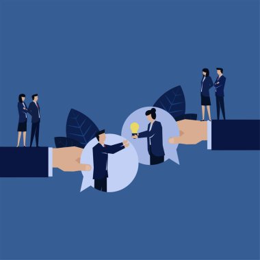 Müşteri hizmetleri problem çözme fikrini baloncuk sohbeti ile verir.