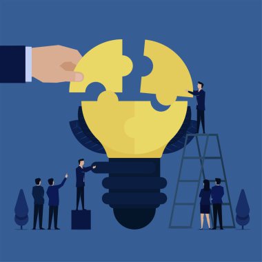 İş ekibi bulmaca takım çalışması metaforu oluşturdu..