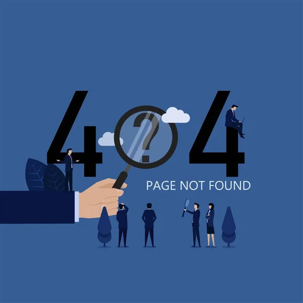 Recherche Équipe Affaires Pour Page Introuvable Sur Page Destination Web — Image vectorielle