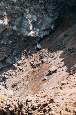 Vezüv Yanardağı İtalya. Dağ, krater ve çevrenin görünümünü en iyi. Yüksek görünümü, Napoli ve Pompeii aşağıda. Volkan çevresinde doğa