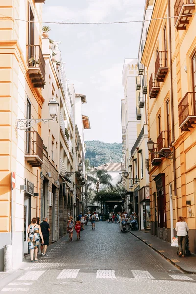 Vistas Ciudad Sorrento Italia Panorama Vista Superior Noche Día Las — Foto de Stock