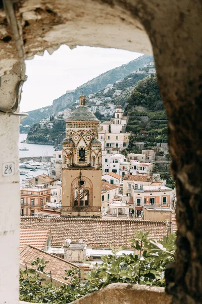 Costa Amalfitana Itália Cidade Mais Bonita Ruas Arquitetura Antiga Passagens — Fotografia de Stock
