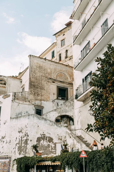 Costa Amalfi Italia Ciudad Más Hermosa Calles Arquitectura Antigua Pasajes — Foto de Stock