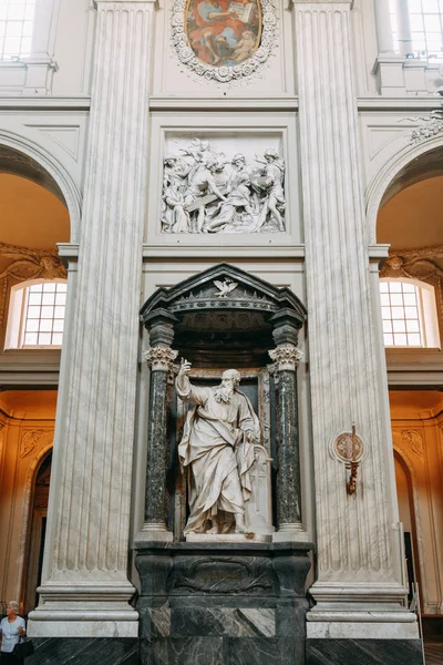 Igreja Salvatore Roma Vista Fora Dentro Frescos Estátuas Elementos Arquitectónicos — Fotografia de Stock