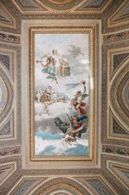 Vatikan, San Pietro Meydanı. İç ve üst görünümden. Antik mimari Roma ve manzaraları. Heykeller ve fresklerin büyük sanatçıların. Vatikan Müzesi içinde. Panoramik çatı