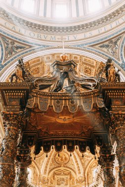 Vatikan, San Pietro Meydanı. İç ve üst görünümden. Antik mimari Roma ve manzaraları. Heykeller ve fresklerin büyük sanatçıların. Vatikan Müzesi içinde. Panoramik çatı