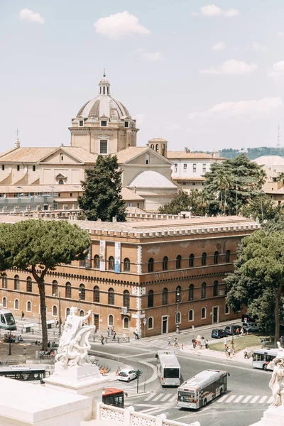 Architektura Říma Italském Stylu Štuku Památky Starého Města Turistická Místa — Stock fotografie