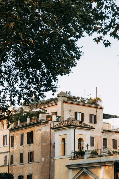 Arquitectura Roma Estilo Italiano Estuco Lugares Interés Del Casco Antiguo — Foto de Stock