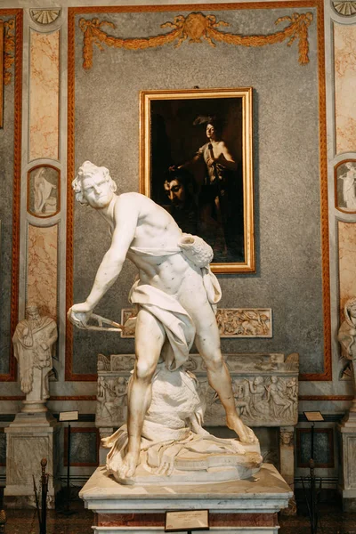 Galleria Borghese Rom Historiska Attraktion Kulturarv Målningar Och Skulpturer Stora — Stockfoto