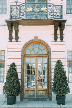 St. Petersburg, Peterhof ve heykeller ile Saray mimarisi. Sıva ve tarihi kentin merdiven. Rusya'nın turistik yerleri