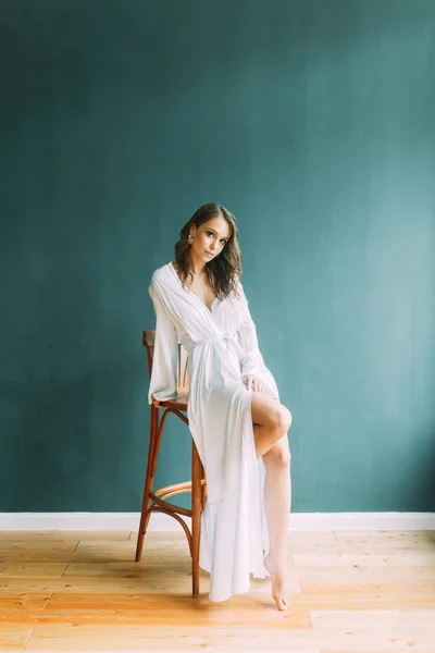 Konzeptionelle Hochzeit Der Morgen Der Braut Europäischen Stil Boudoir Kleid — Stockfoto