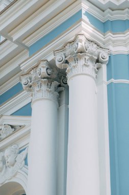 Tarihi binaların mimari unsurları. St. Petersburg sokaklarında. Tapınak ve Müze şehir.