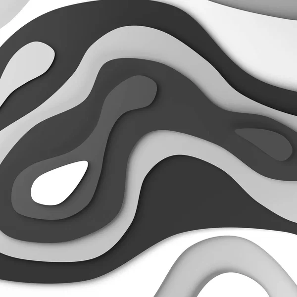Abstrakter Hintergrund Mit Papierschnittformen Glatte Formen Illustration — Stockfoto
