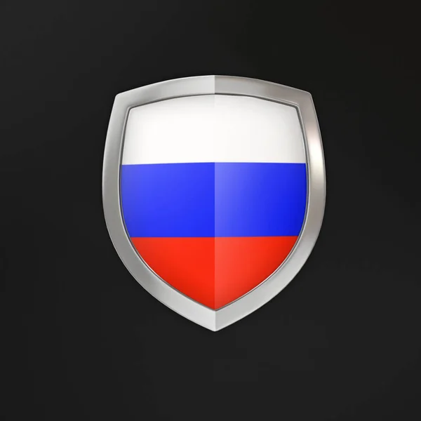 Щит Флагом России Безопасность Стильной Иллюстрации — стоковое фото