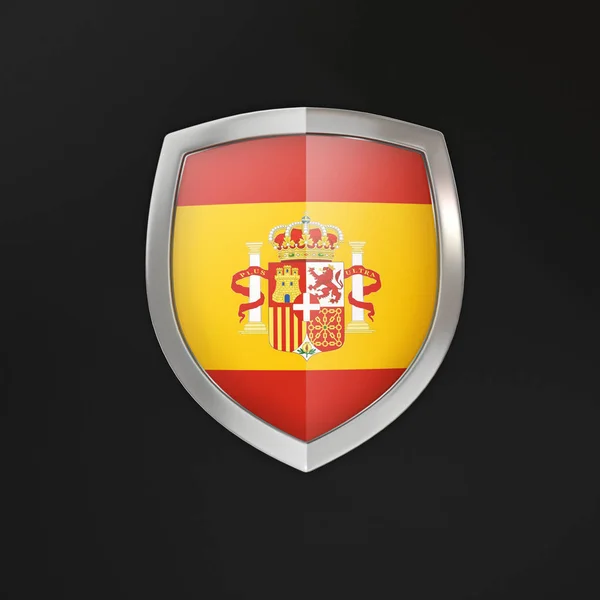 Shield Flag Spain Safety Stylish Illustration — Stock Photo, Image