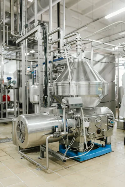 Виробництво Молока Йогурту Заводі Металеві Агрегати Резервуари Зберігання Транспортування — стокове фото