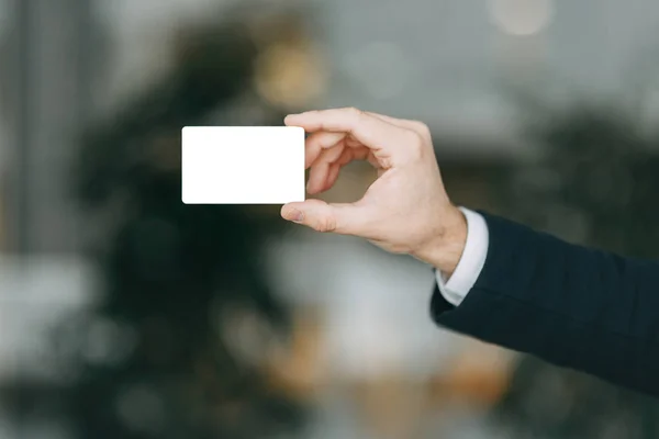 Kreditkort Affärsmannens Hand Rod Designer Klipp Bakgrunden — Stockfoto
