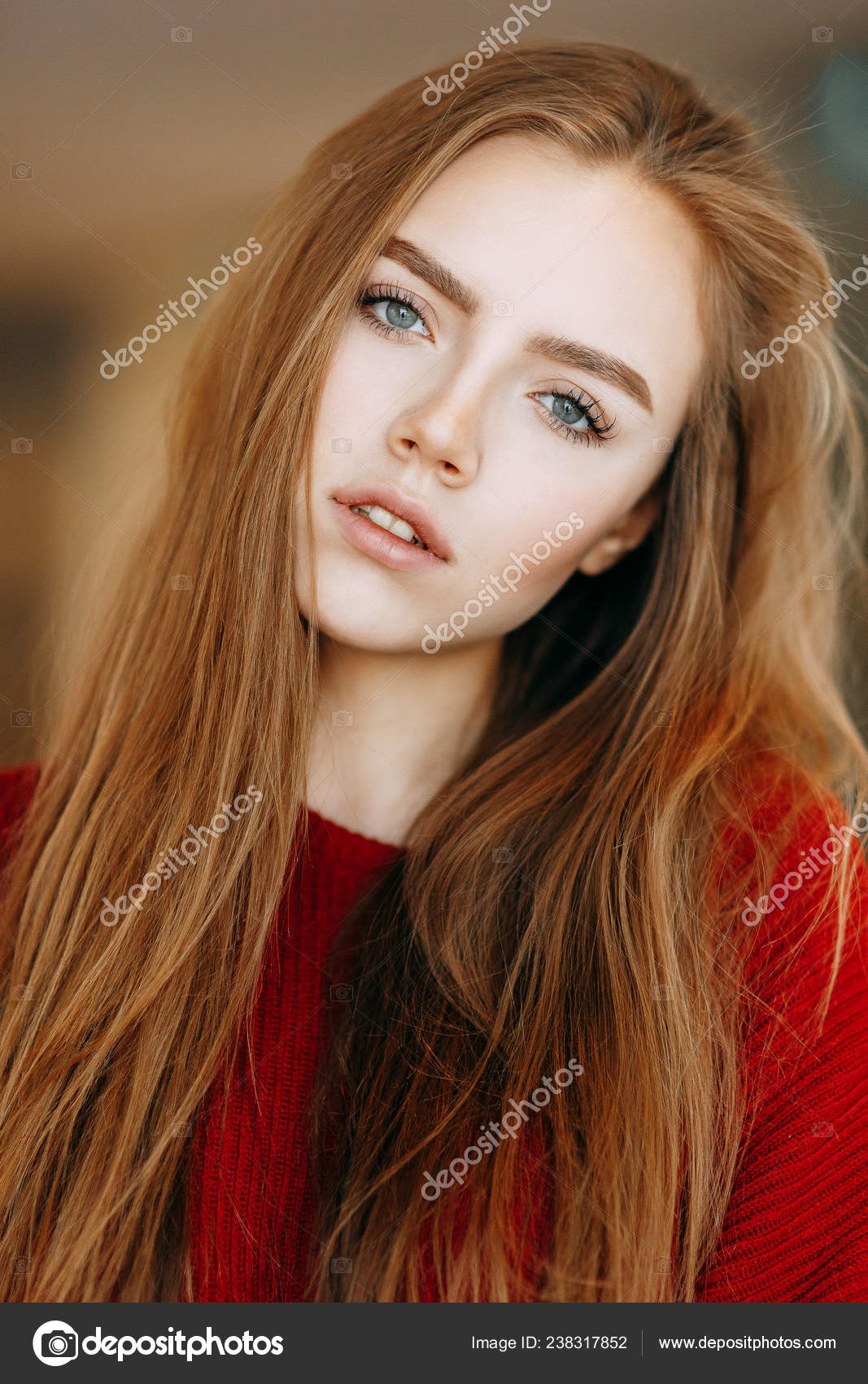 Beautiful Russian Girl Red Jacket Emotional Portraits Cute Face Stock Photo Image By C Pavelvozmischev