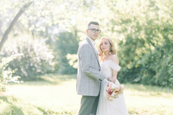 Düğün kaç sarılma ve öpüşme Park içinde. Fotoğraf çekimi güzel sanatlar doğada tarzı.