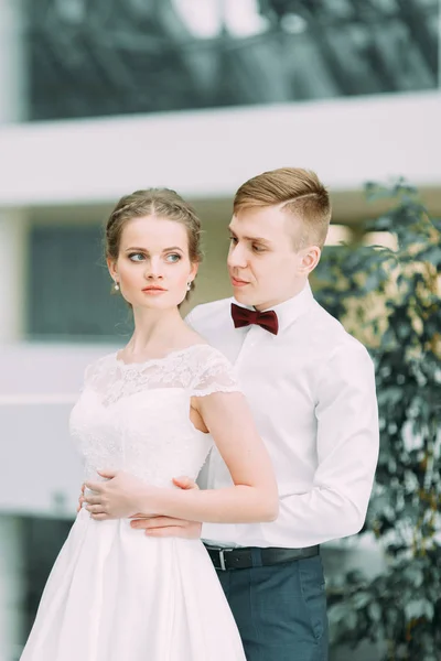 Schönes Paar Braut Und Bräutigam Hochzeit Europäischen Stil Der Bildenden — Stockfoto