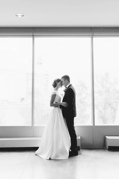 Casal Bonito Noiva Noivo Casamento Estilo Europeu Arte Fina — Fotografia de Stock