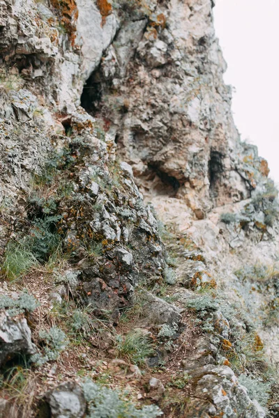 Curvas Rio Belas Falésias Natureza Verão Textura Das Pedras Com — Fotografia de Stock