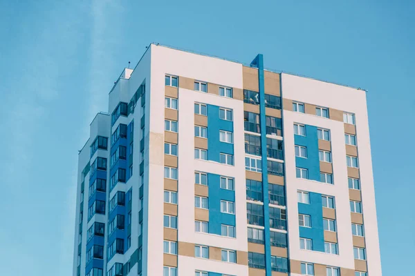 Partes Las Fachadas Las Casas Modernas Colores Jugosos Brillantes Construcción —  Fotos de Stock